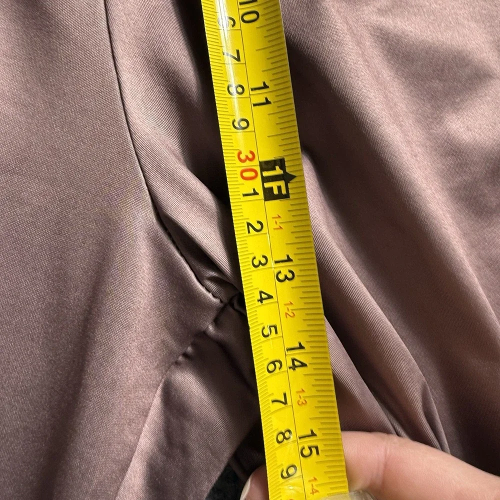Womens Bronze Satin Wide Leg Pants Elastic Waist Shimmer Lounge Trouser 4X